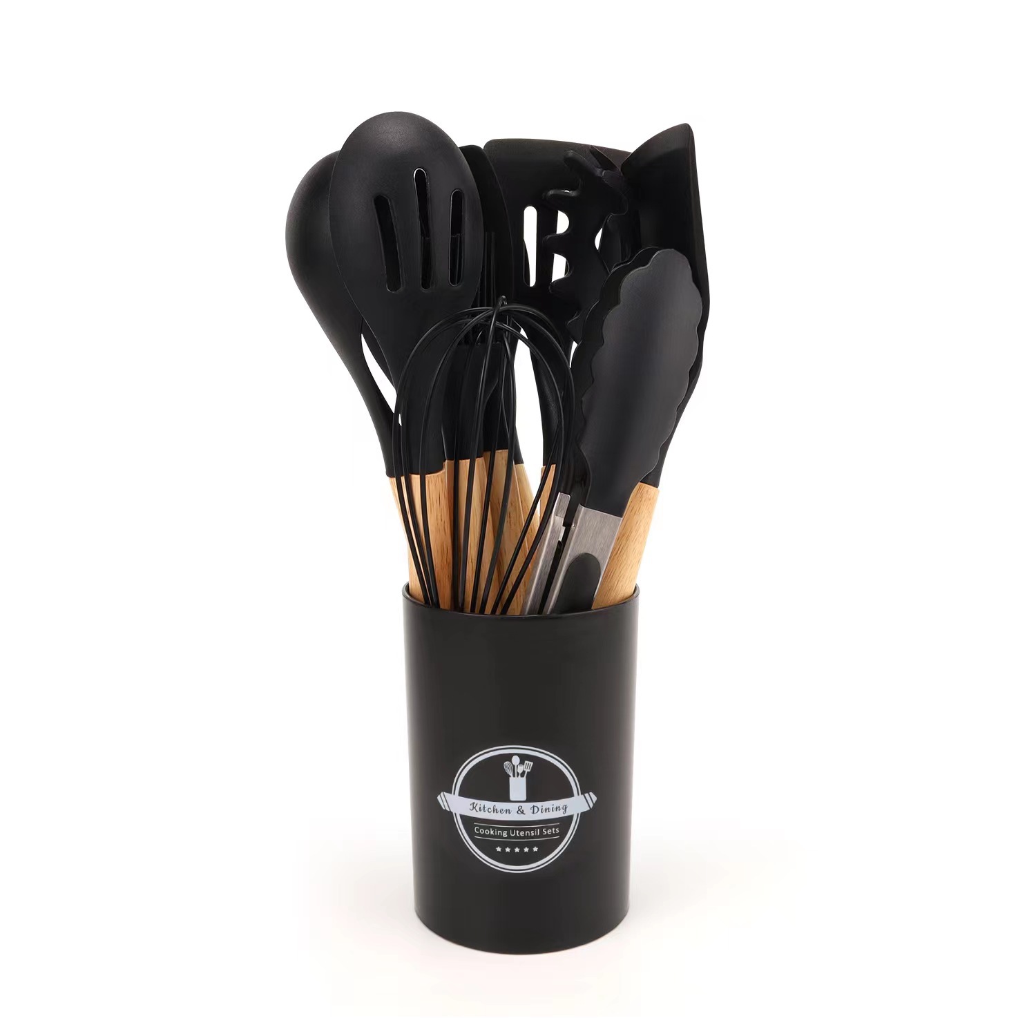 Silicone kitchenware 12-piece set, non-stick pan silicone spatula, household silicone spatula, soup spoon, daily kitchen set