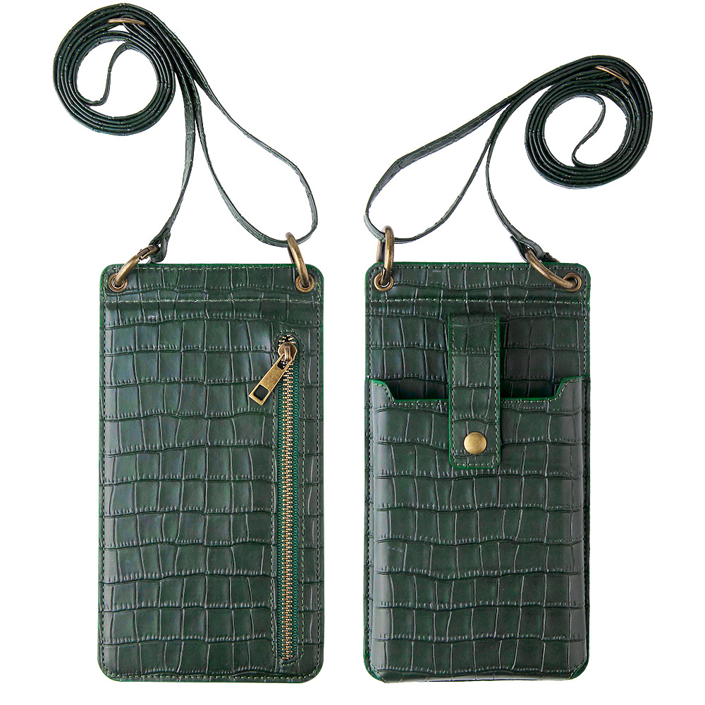 New multifunctional crossbody small bag for women, mini single shoulder crocodile texture coin purse