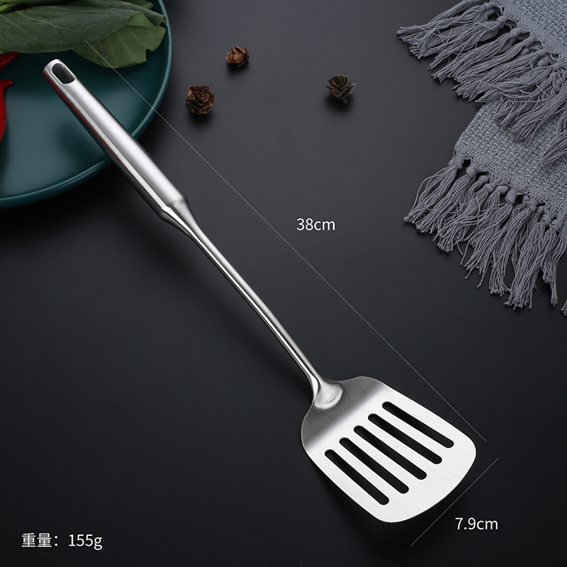 304 stainless steel kitchen utensil set heat-insulated handle full steel spatula soup spoon frying spatula slotted spoon kitchen custom LOGO