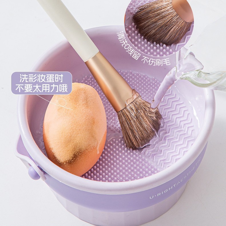 Powder Puff Cleaning Storage Box Beauty Blender Drying Makeup Brush Storage Brush Tool Box Hole Board Hook