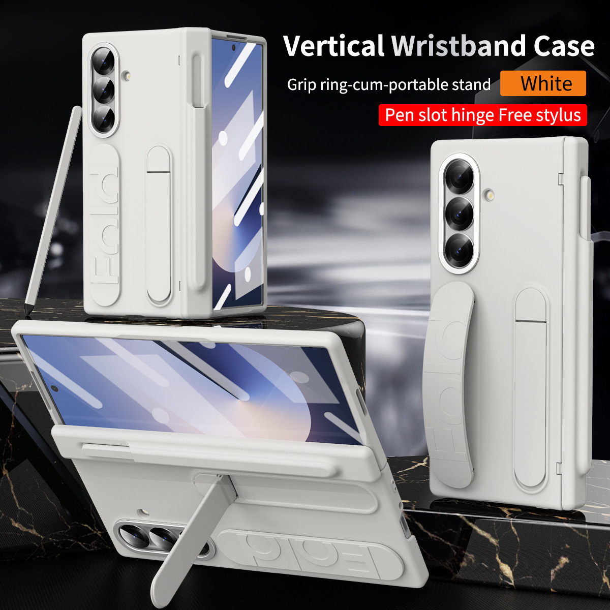 For Samsung Z Fold8 Ultra Phone Case Full Coverage Hinge Bracket Strap Z Fold7 Pen Slot Anti-Fall