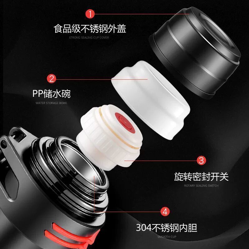 Stainless steel vacuum flask travel flask vacuum cup large capacity outdoor sports cold water flask portable car