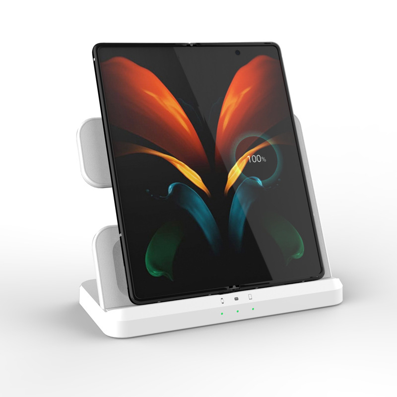 Three-in-one wireless charger multi-function stand 15W fast charging for Samsung phones watches earphones