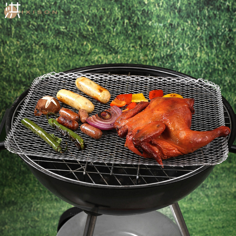 Aluminum non-stick outdoor barbecue net, disposable grill net, barbecue leak-proof snack, baking mat, oven mat, high temperature resistant