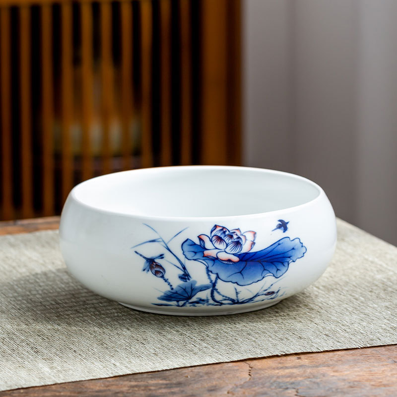 Large tea wash basin, extra large brush washer, water basin, tea bowl, ceramic Kung Fu tea set accessories, tea ceremony accessories, home tea tray