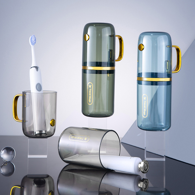 Luxury transparent travel toothbrush cup mouthwash cup toothbrush cup toothbrush set portable storage cup