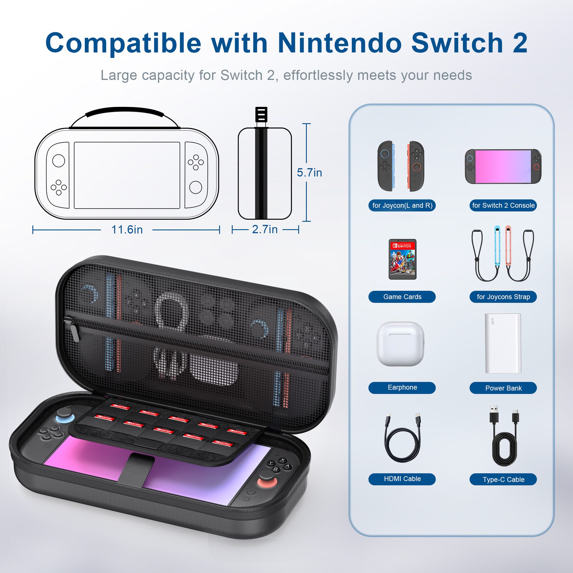 STARTRC GAMES Portable Bag NS2 Switch2 Storage Bag PU Handbag Joycon Storage Box