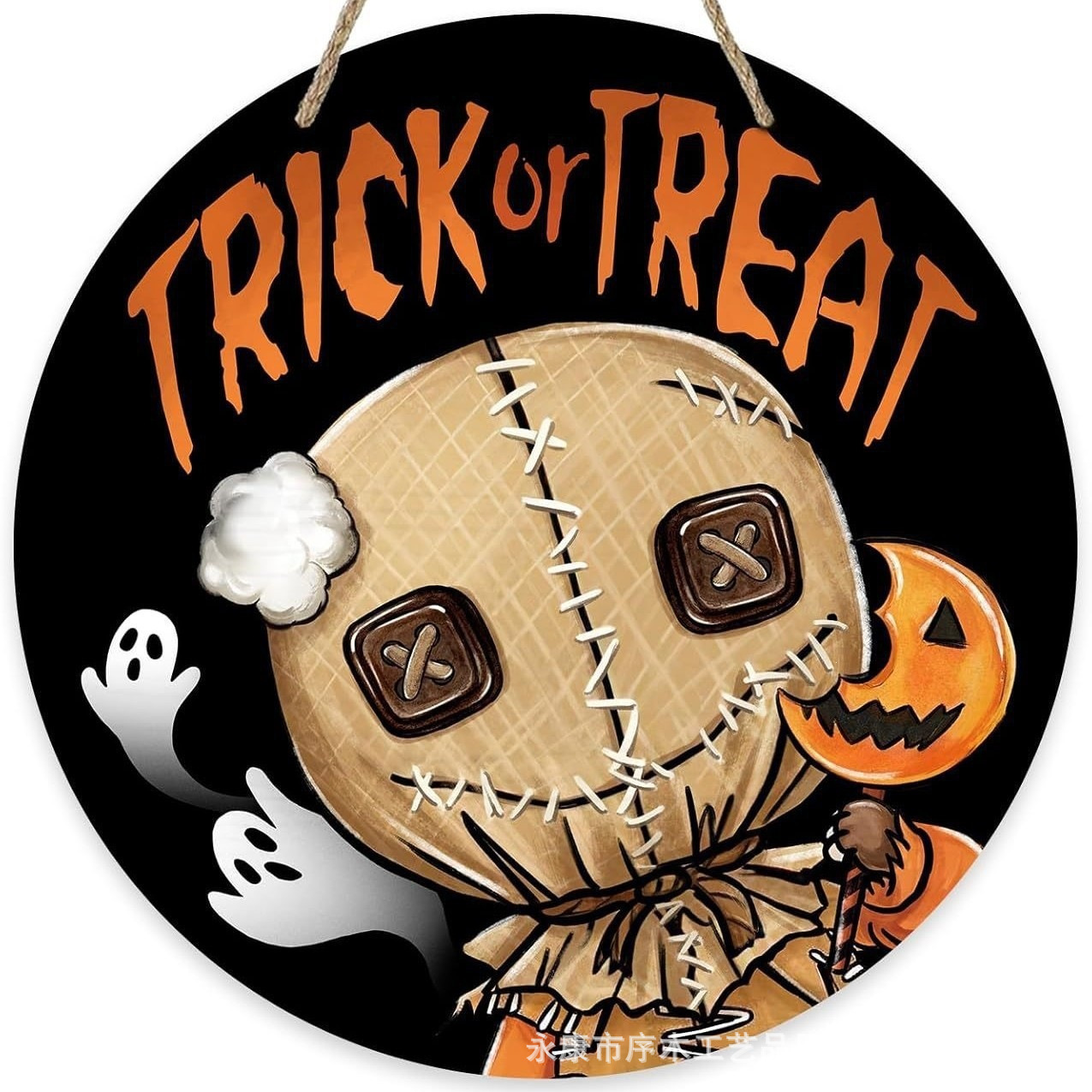 Halloween Wooden Craft Welcome Door Sign Hanging Ornament Holiday Door Sign Wall Sign Decoration