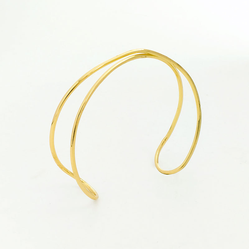 Hollow multi-layer cross exaggerated arm ring open adjustable bracelet