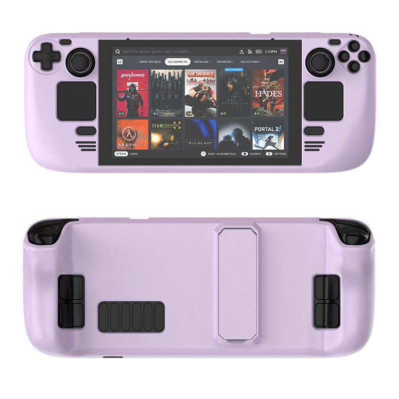 Steam Deck protective case, OLED handheld console integrated hard case, protective case with stand, full coverage heat dissipation accessories