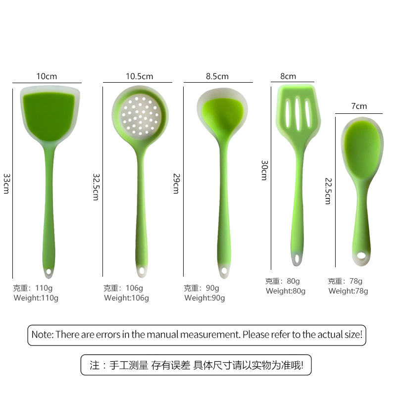 Silicone Spatula and Soup Spoon Non-Stick Silicone Spatula Translucent Silicone Spatula Household High Temperature Resistant Silicone Kitchenware
