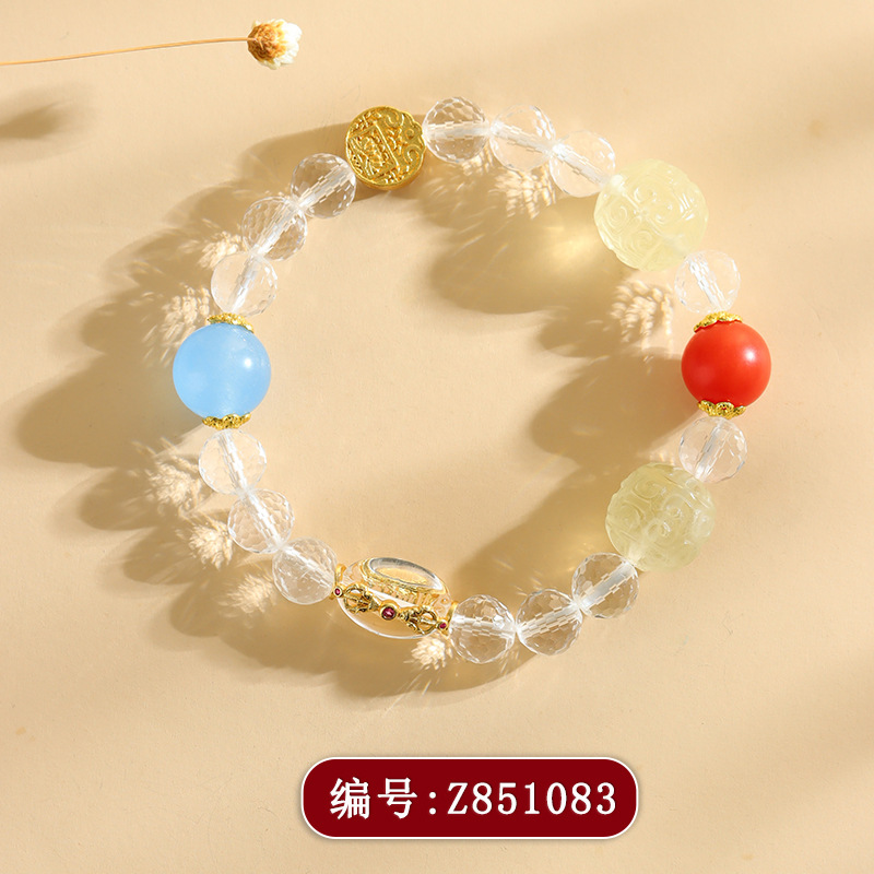Z851五路金爷水晶手链【女款】