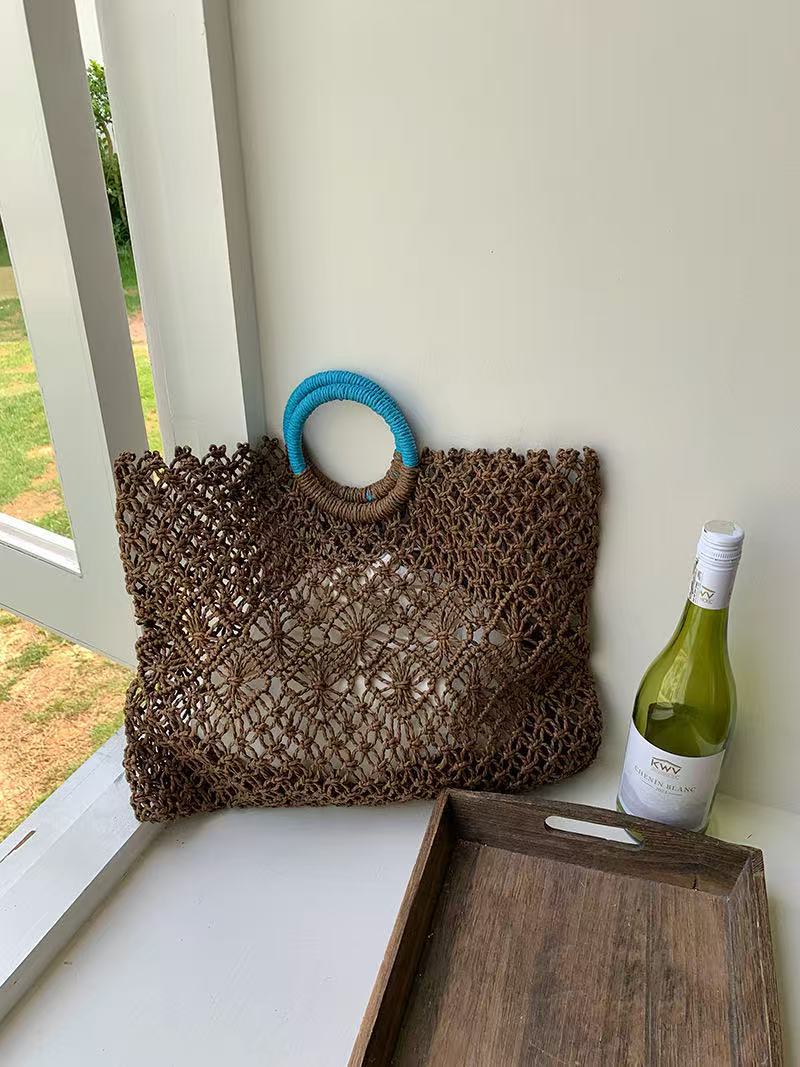 New niche straw woven hollow-out hand-woven bag summer handbag beach women