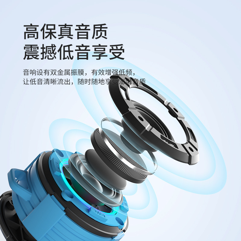 Odeon Cycling Bathroom Waterproof Bluetooth Speaker Kitchen with Large Suction Cup Mini Wireless Portable Audio Outdoor