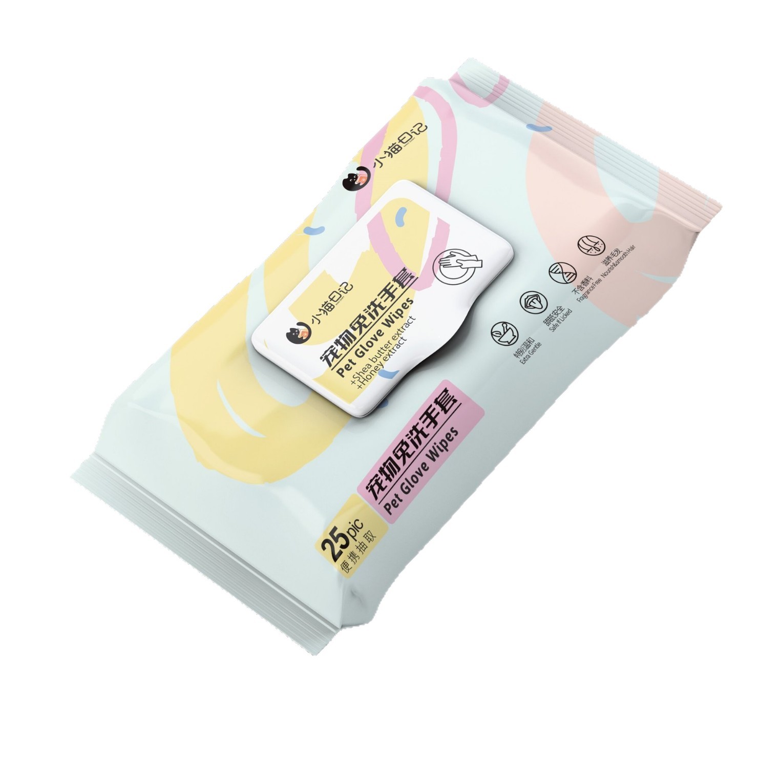 Pet No-Rinse Gloves, Cat and Dog No-Bath Cleaning, Deodorizing, Leaving Fragrance, Gentle Skin, Pet Wipes, Pet Supplies