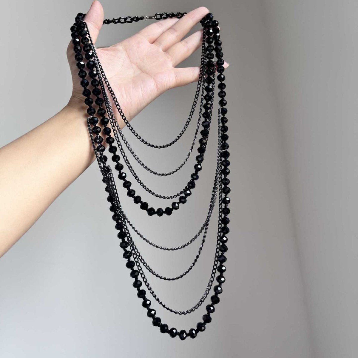 Bohemian Style Multi-Layer Bead Necklace for Women Exquisite Collarbone Chain Layered Necklace