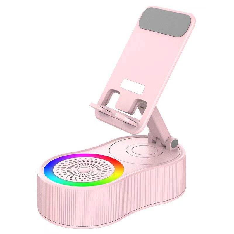 360 Rotating Audio Lift Phone Holder Charger Bluetooth Speaker Mini Portable Atmosphere Lamp