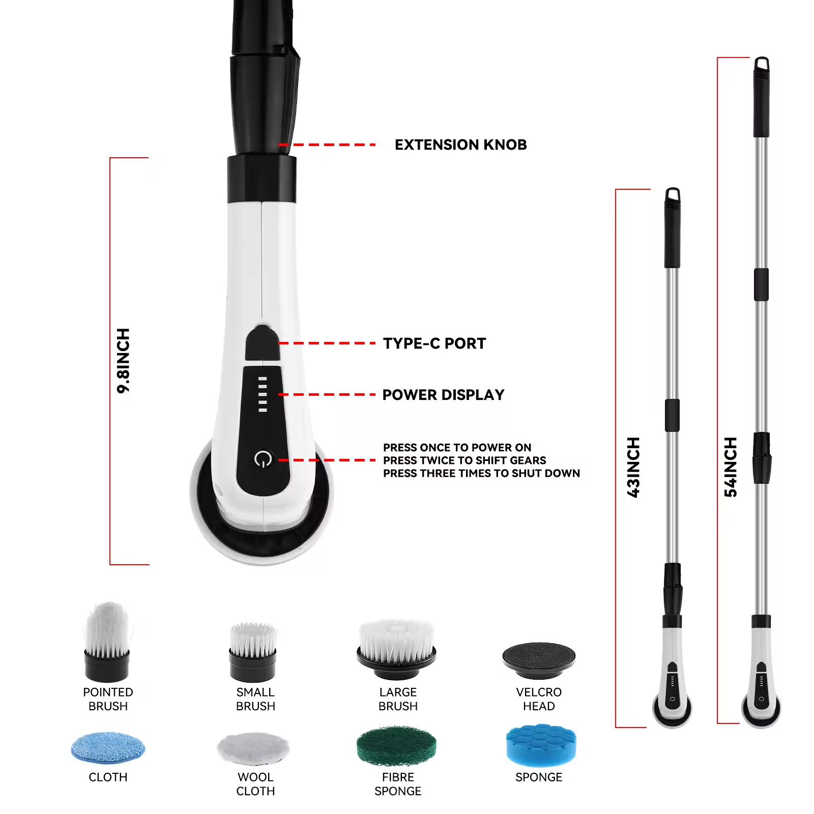 TK multifunctional electric cleaning brush household kitchen bathroom bathroom crevice nine-in-one cleaning