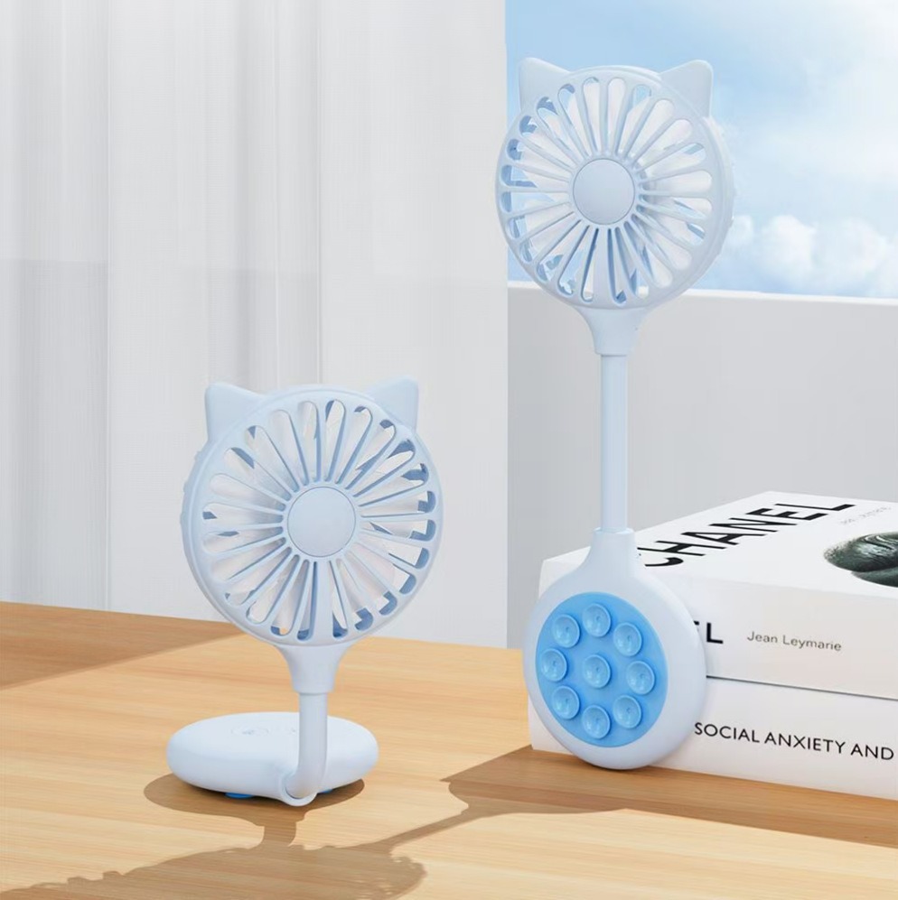 New Lazy Suction Cup Small Fan Cute Mini Desktop Folding Outdoor Portable Elementary School Student Fan