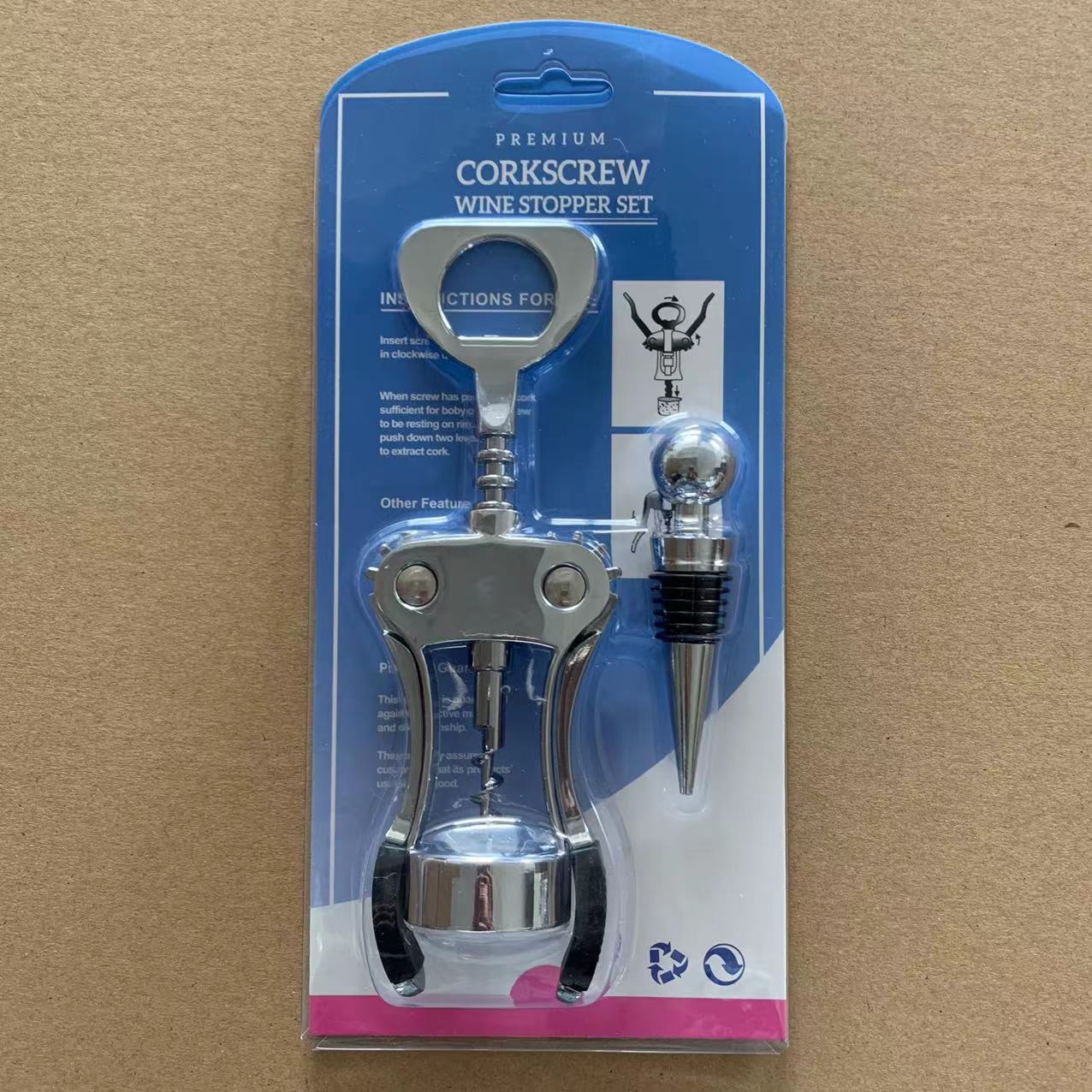 Red Wine Opener Stainless Steel Drill Zinc Alloy Wine European Style Wine Opener Simple Wing Type Butterfly