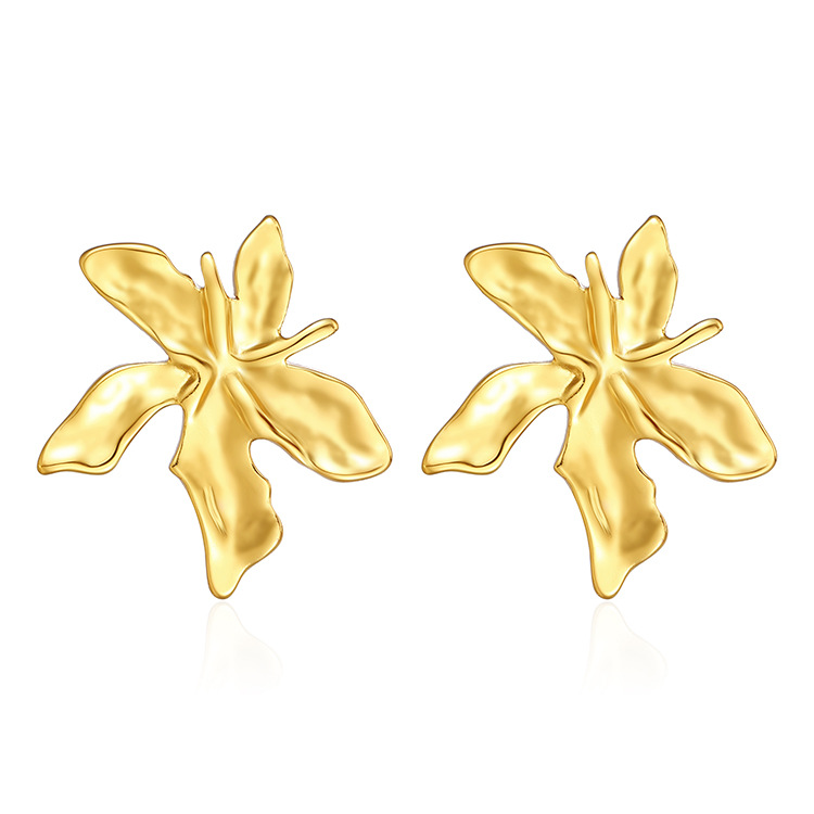 Square striped stainless steel earrings for women, 18K ear accessories, EU certified