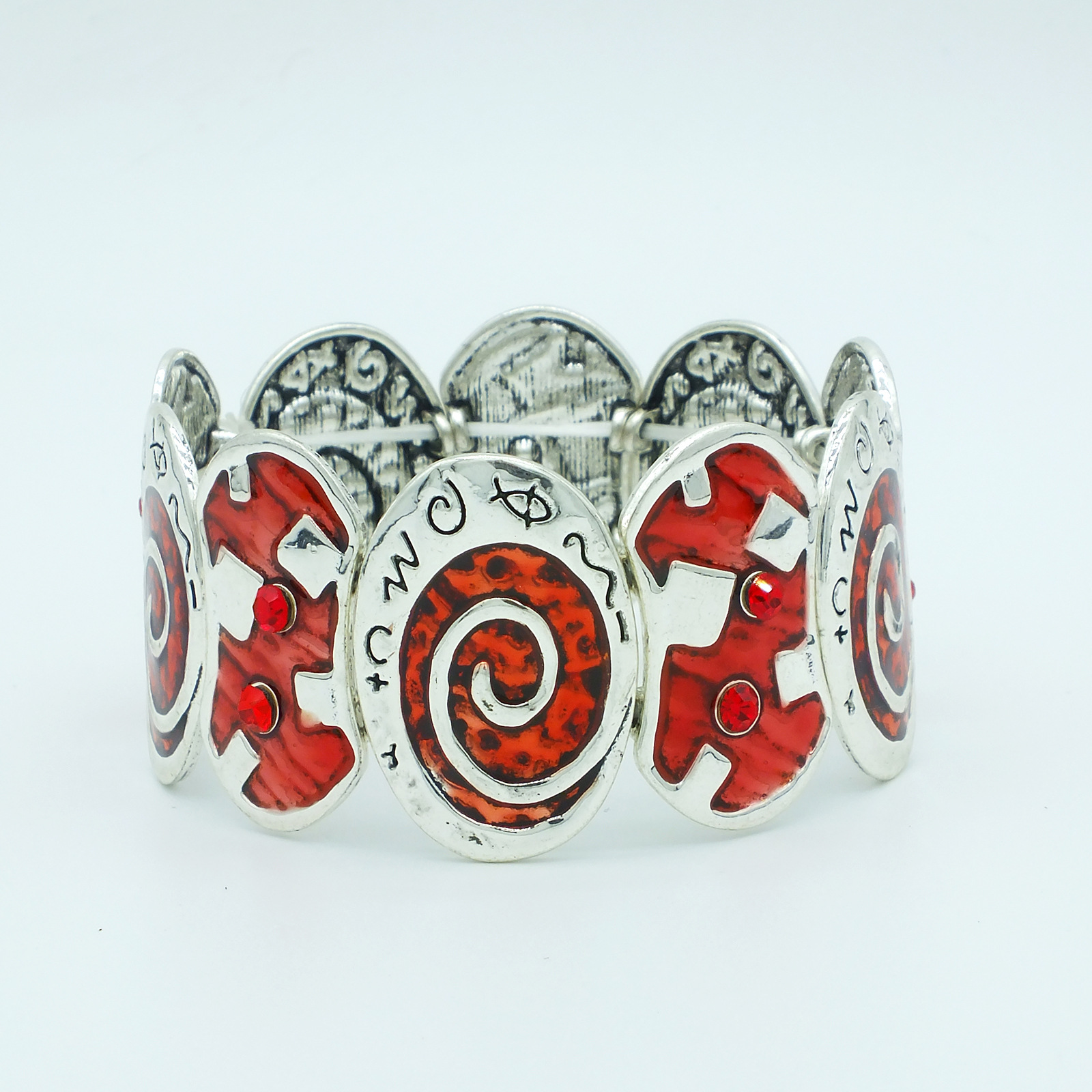 S39 Women's Elastic Oil Drop Bracelet Antique Bronze Enamel Color Bracelet Accessories