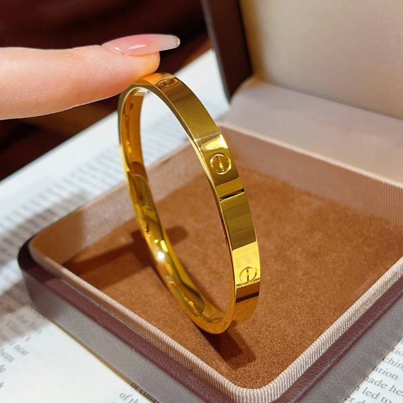 520 couple sand gold tight curse bracelet copper gold-plated live mouth如意 gold hoop stick ring set national style