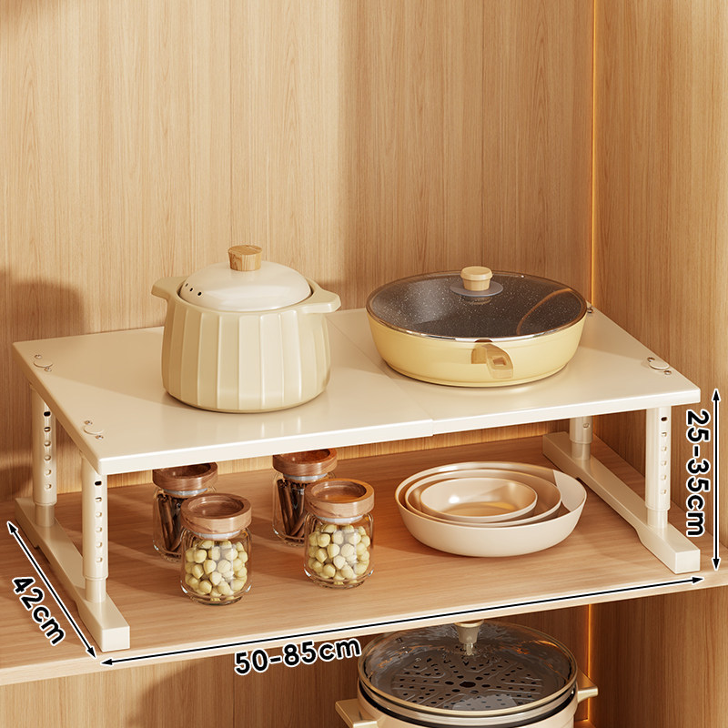 Kitchen Retractable Microwave Oven Shelf, Oven Stand, Countertop Rice Cooker Storage Rack, Fruit and Vegetable Shelf