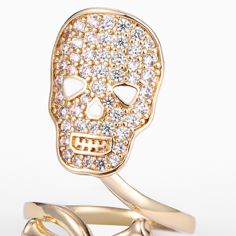Kenjie copper gold-plated zircon nail ring for women hip-hop nail art fingertip ring geometric open adjustable