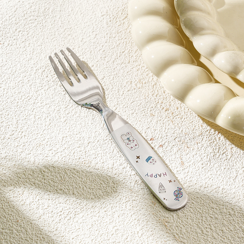 Color carved 304 stainless steel children's spoon kindergarten cartoon baby food spoon feeding spoon household