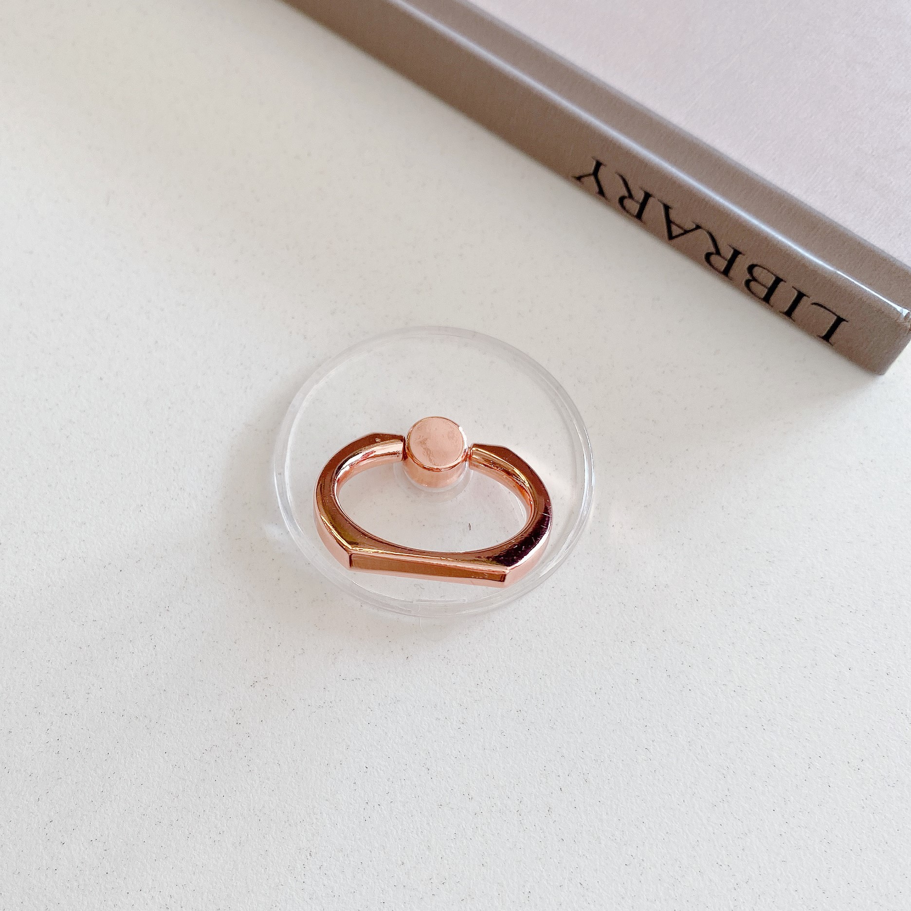 Electroplated crystal ring stand transparent acrylic round phone four-color lazy tablet