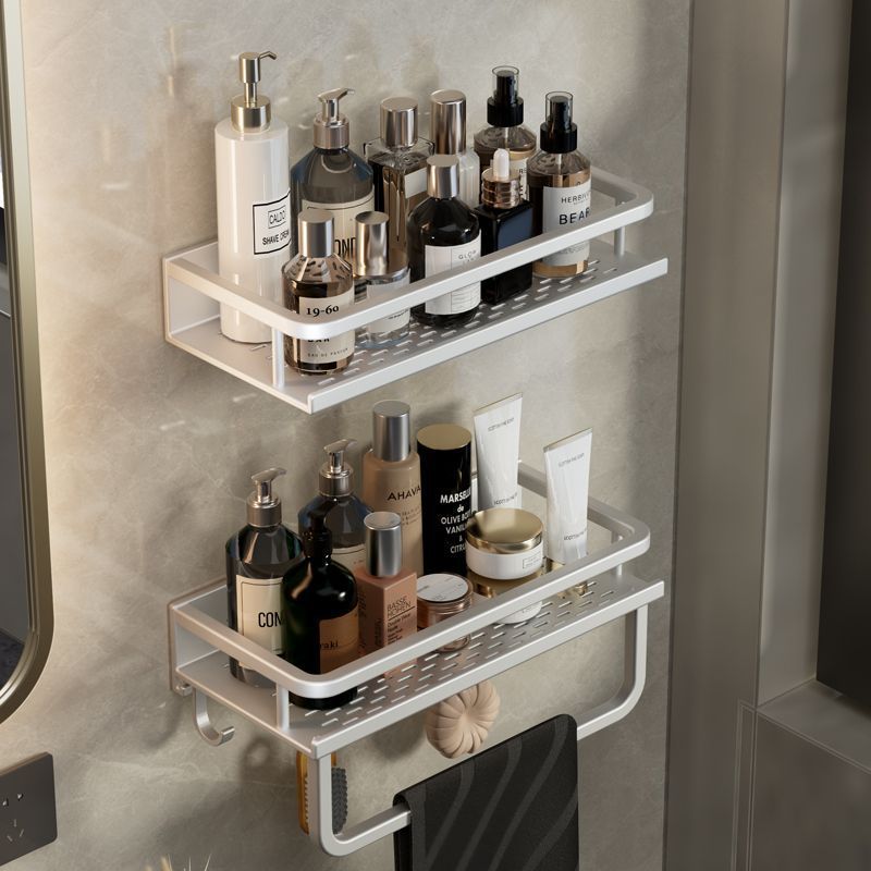 Bathroom storage rack no-drilling space aluminum bathroom washbasin toilet shower gel wall storage rack