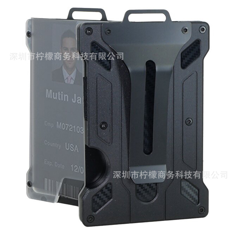 New Aluminum Alloy Card Holder Transparent Badge RFID Metal Wallet Work ID Card Clip Business Card Holder