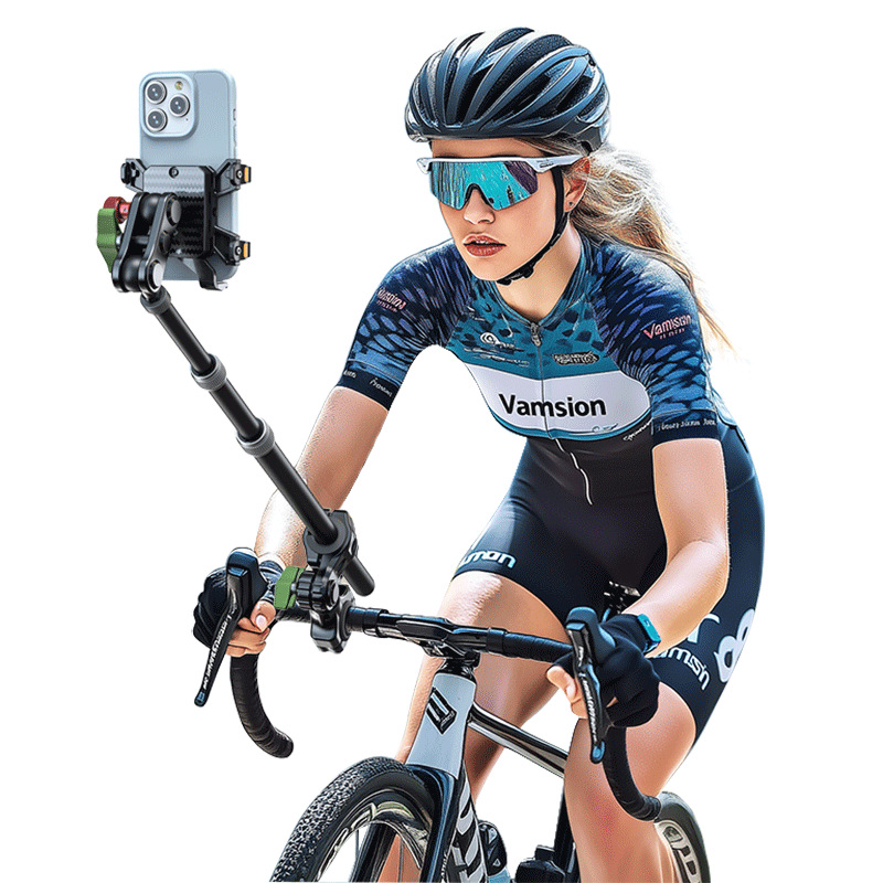 Custom Mountain Bike Cycling Selfie Phone Mount Retractable Adjustable 360 Selfie Stick