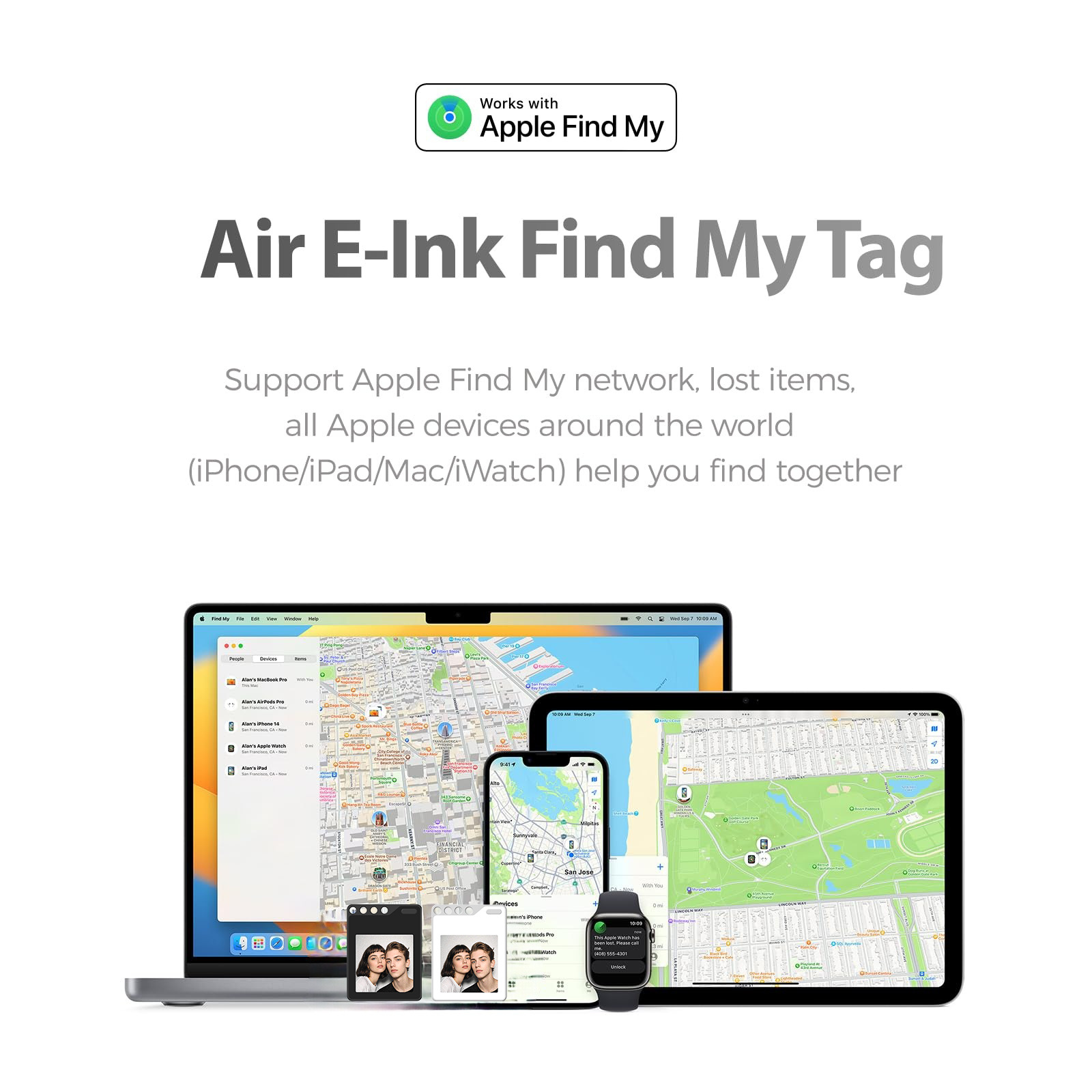 Anti-loss ink screen photo keychain mini luggage pet locator portable DIY design support