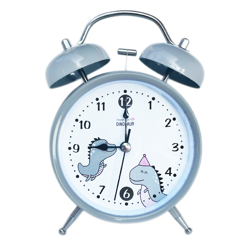 4-inch Metal Bell Alarm Clock Can Add Logo Silent with Light Children Student Clock