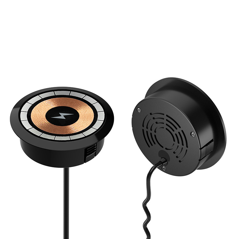 Embedded Desktop 15W Magnetic Wireless Fast Charger Dining Bar E-Sports Table Mechanical Style Wireless Charger