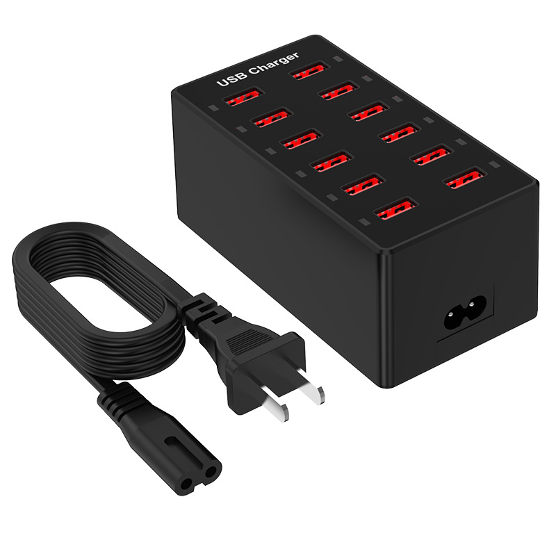 12-port USB Charger 5V2A Desktop Charging Station Multi-port Phone Charger for Apple Huawei Xiaomi