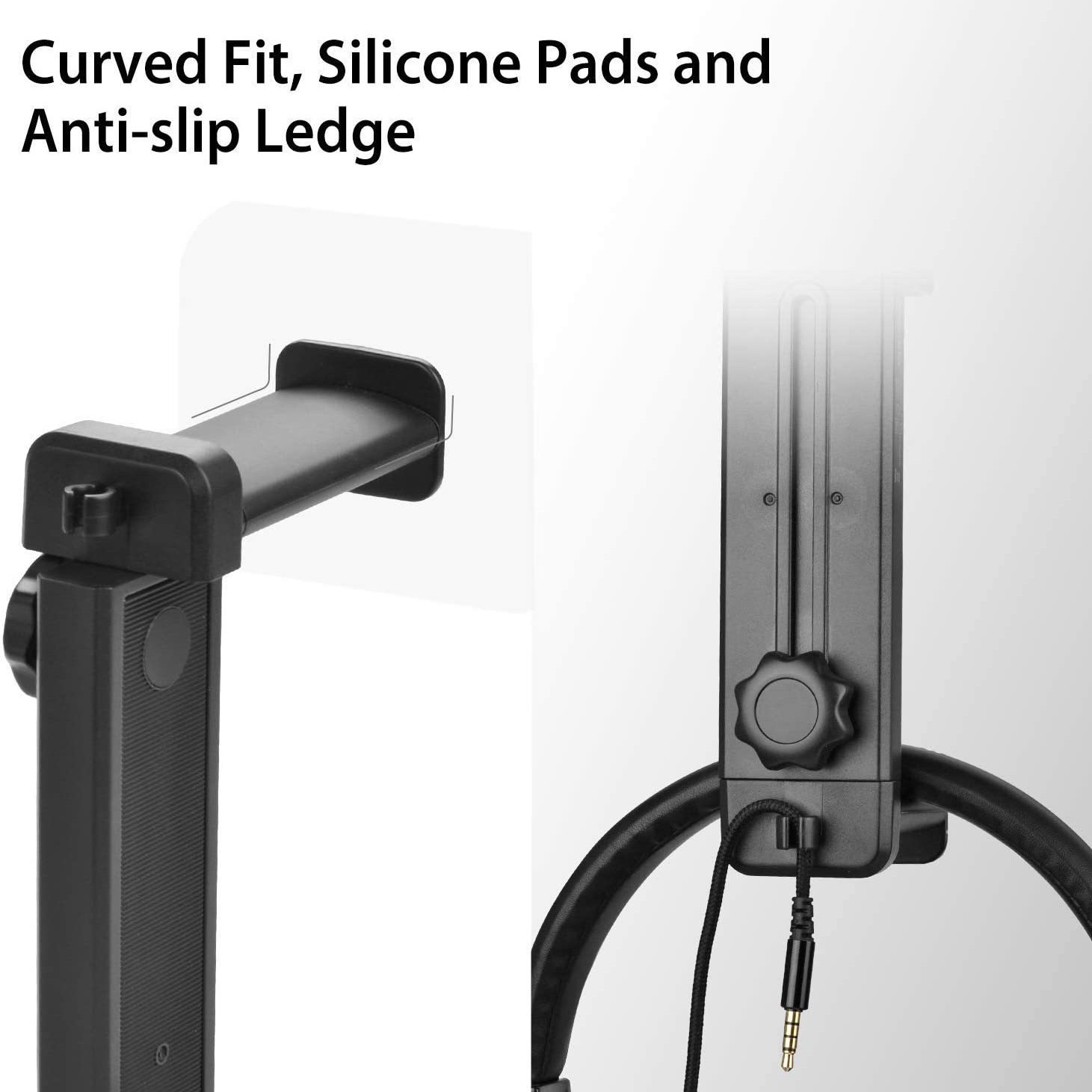 Resin headphone stand with desk clamp, rotating headset stand, 360-degree rotating headphone stand, simple headphone stand