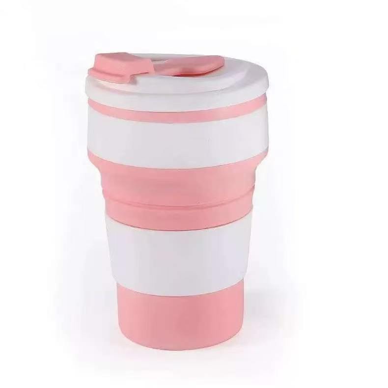 Leak-proof folding telescopic water cup, maternal and infant grade silicone, portable outdoor mouthwash cup