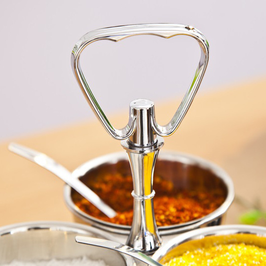 304 Stainless Steel Seasoning Jar Set Three-Flavor Four-Flavor Rotating Seasoning Bottle Hotel Supplies Laser Logo