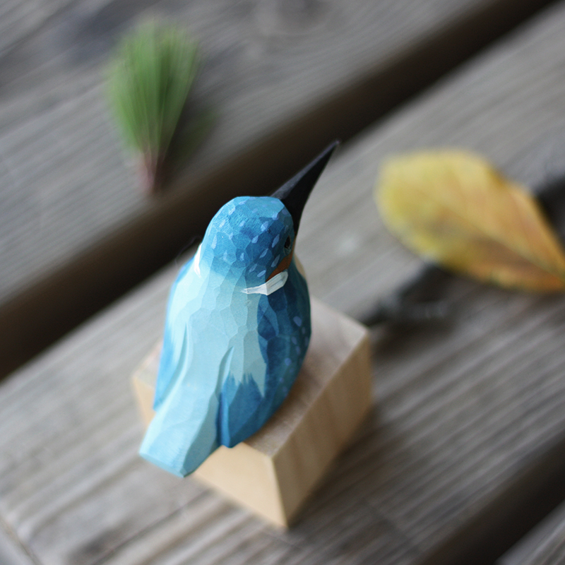 5ZW Fat Bird Wood Carving Small Bird Birthday Gift Small Fat Bird Pure Handmade Solid Wood Desktop Ornament