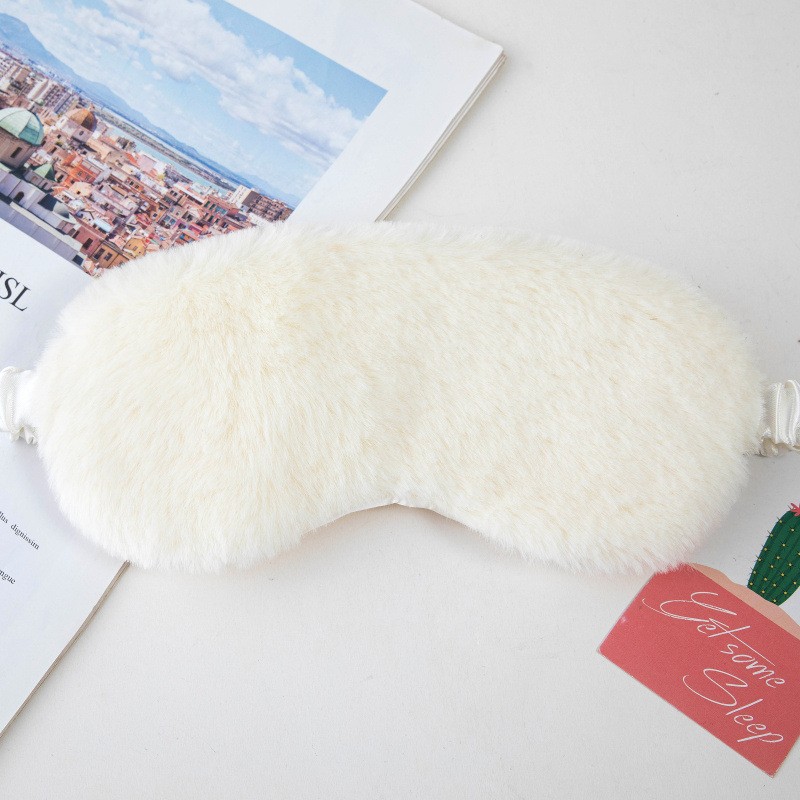 Imitation rabbit fur light-blocking sleep eye care mask, home travel outdoor children men and women hot compress steam eye