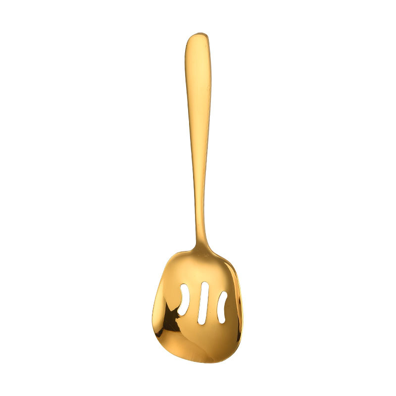 304 Stainless Steel Large Rice Spoon Public Spoon Home Long-Handle Serving Spoon Soup Spoon Strainer Spoon Small Frying Spoon Hotel Serving Spoon