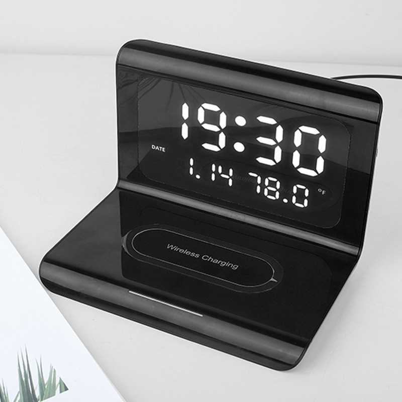 Desktop alarm clock wireless charger multi-function charger clock function three-in-one clock wireless charger
