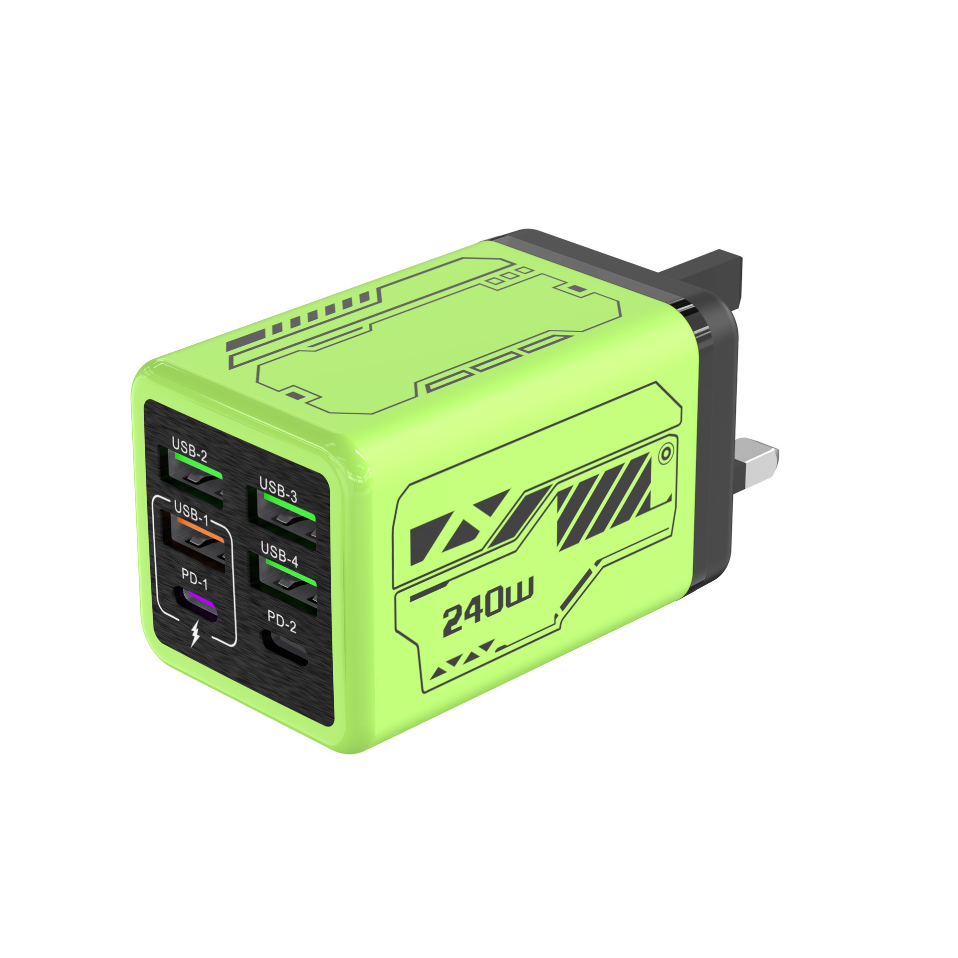 New All-Protocol Multi-Port 4U+2PD Charger Smart Small Appliance Travel Charging Head Gaming Style Charger