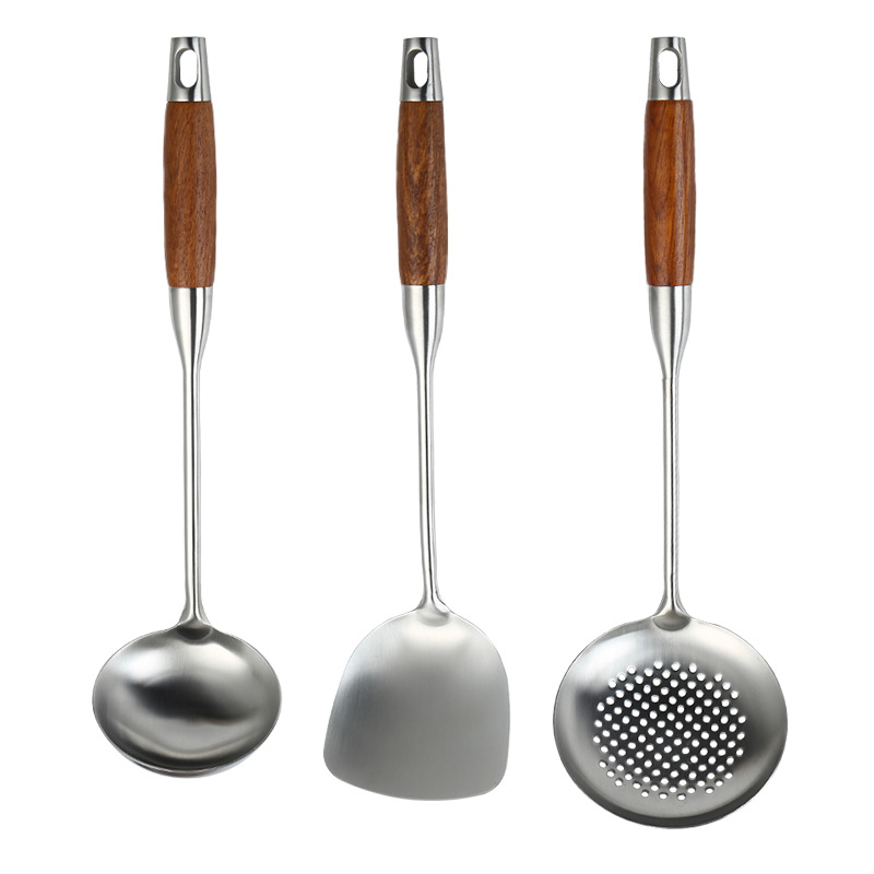 304 rosewood stainless steel spatula spoon kitchen frying spatula household frying spatula slotted spatula