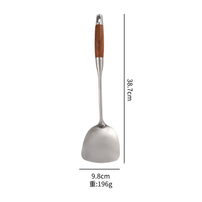 304 stainless steel household kitchen utensils thickened rosewood spatula cooking household kitchen supplies