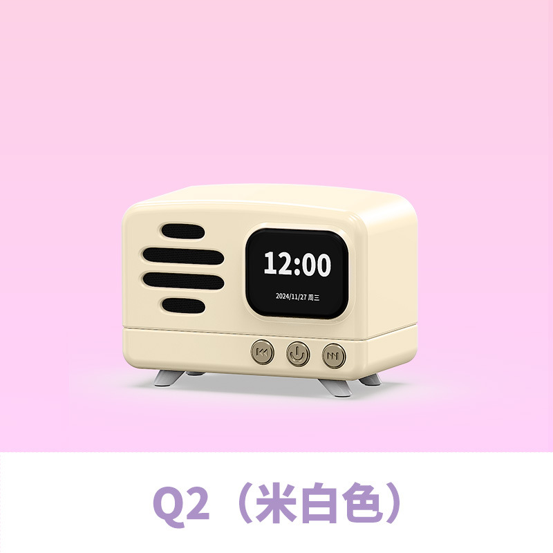 Charming Q1 Wireless Bluetooth Speaker Lyrics Display Mini Program Link White Noise K Song Audio