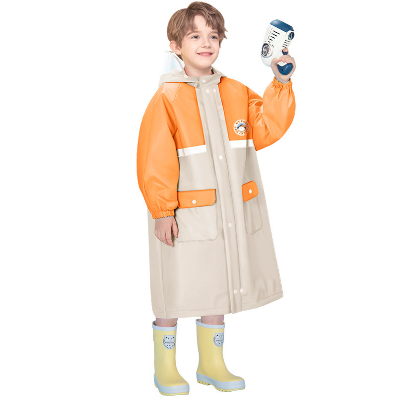 Children Raincoat School Style Kindergarten Big Kids Small Kids School with Backpack Position Full Body